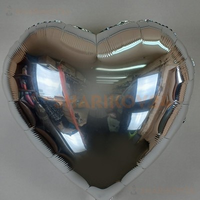 Шар (32''/81 см) Сердце, Серебро
